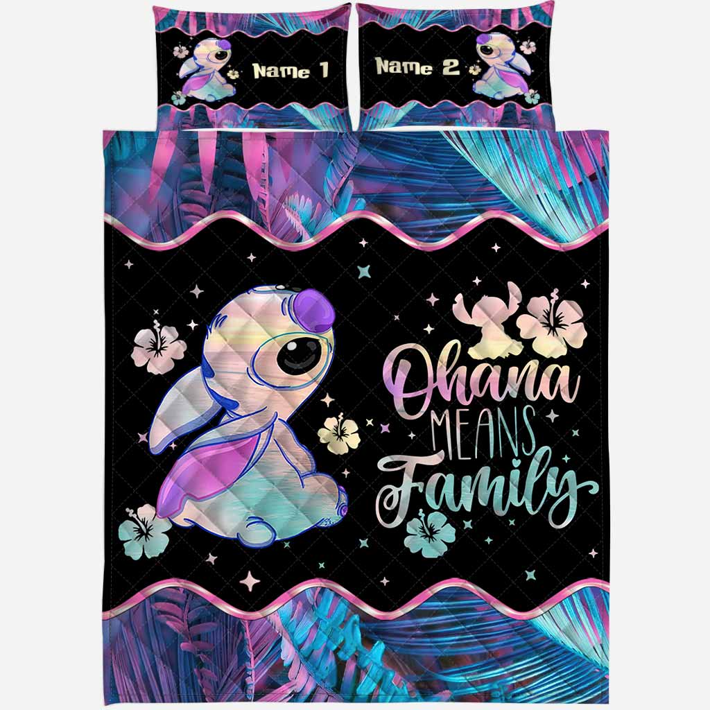 Personalized Ohana Quilt Set for Family - Cute Design Quilt Set GradoCreations