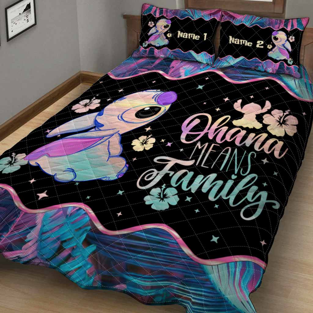 Personalized Ohana Quilt Set for Family - Cute Design Quilt Set GradoCreations