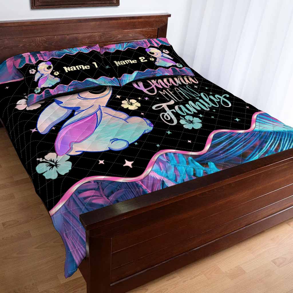 Personalized Ohana Quilt Set for Family - Cute Design Quilt Set GradoCreations