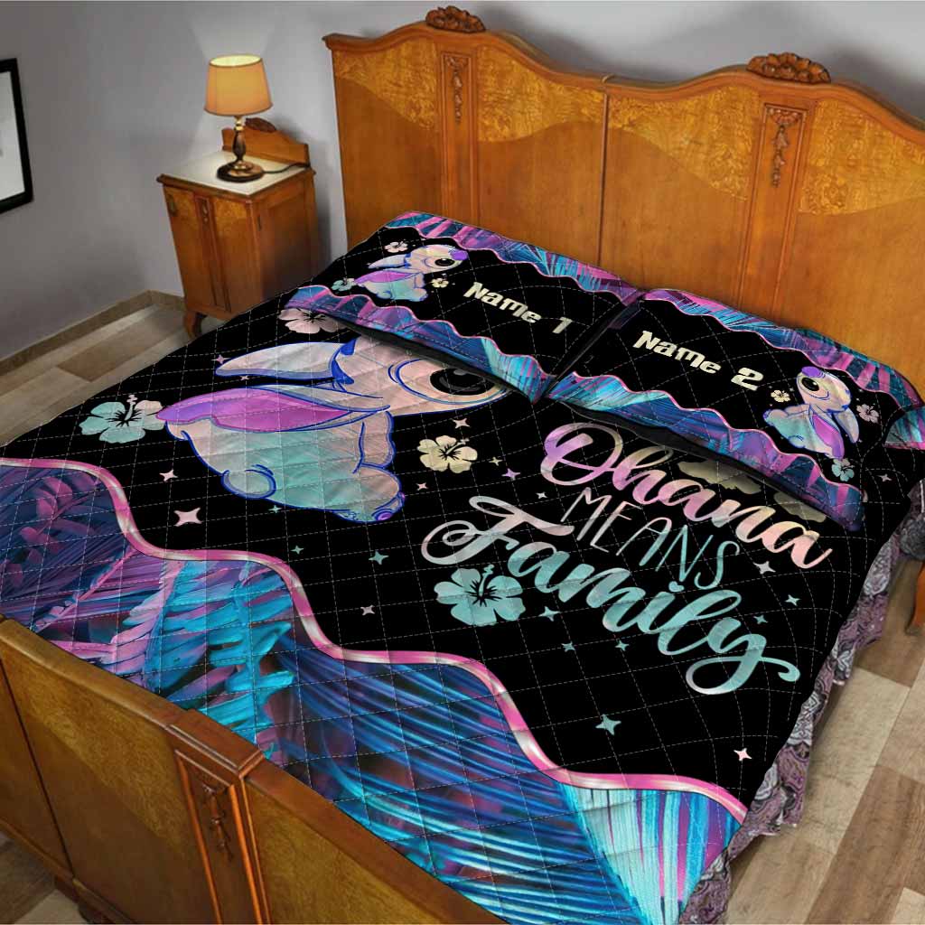 Personalized Ohana Quilt Set for Family - Cute Design Quilt Set GradoCreations