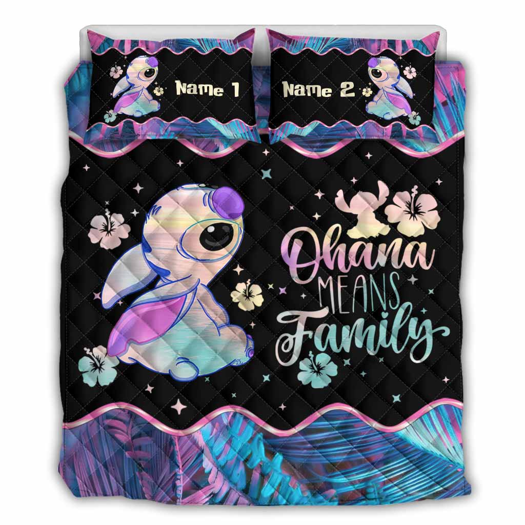 Personalized Ohana Quilt Set for Family - Cute Design Quilt Set GradoCreations