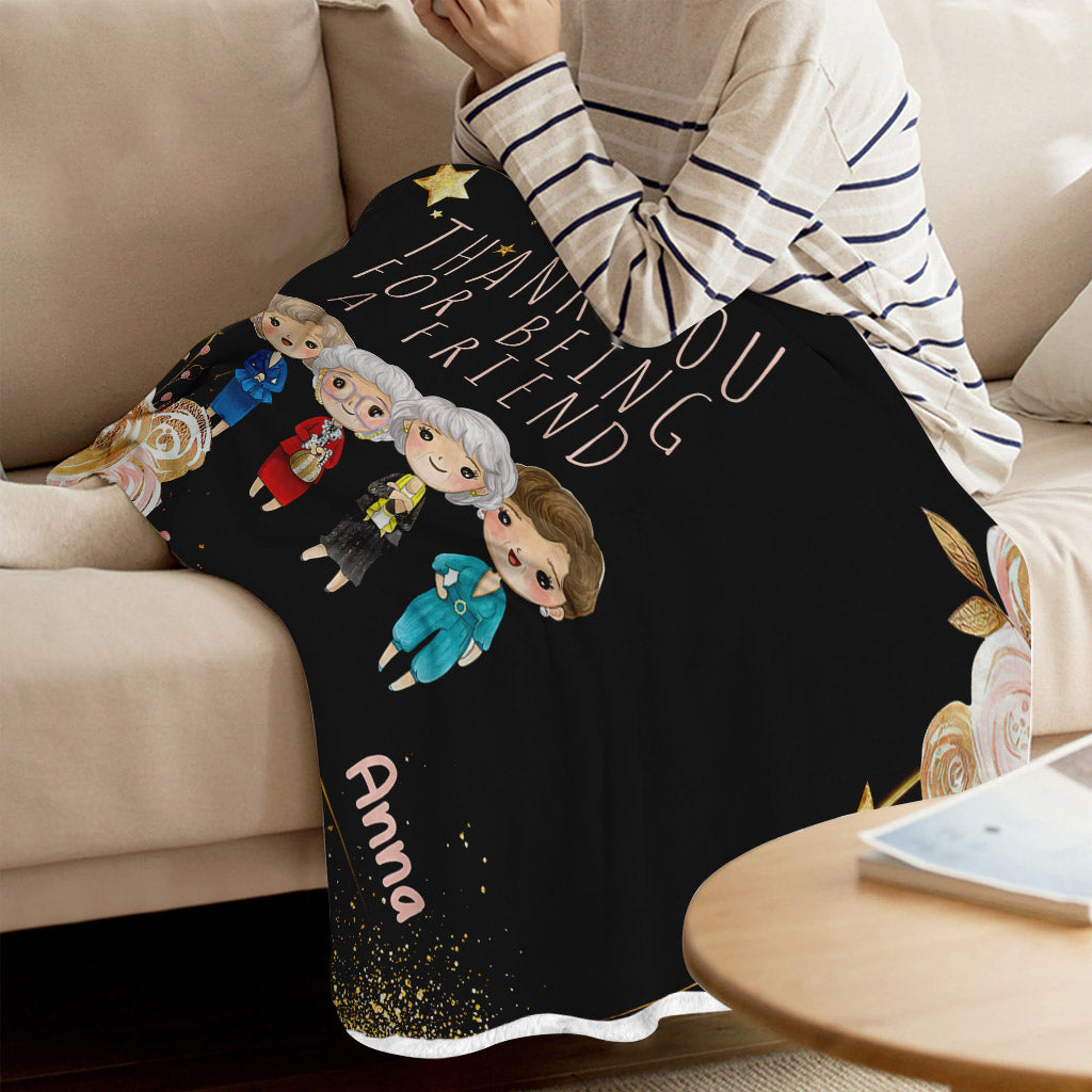 Personalized Thank You For Being A Friend Blanket with Name Blanket GradoCreations