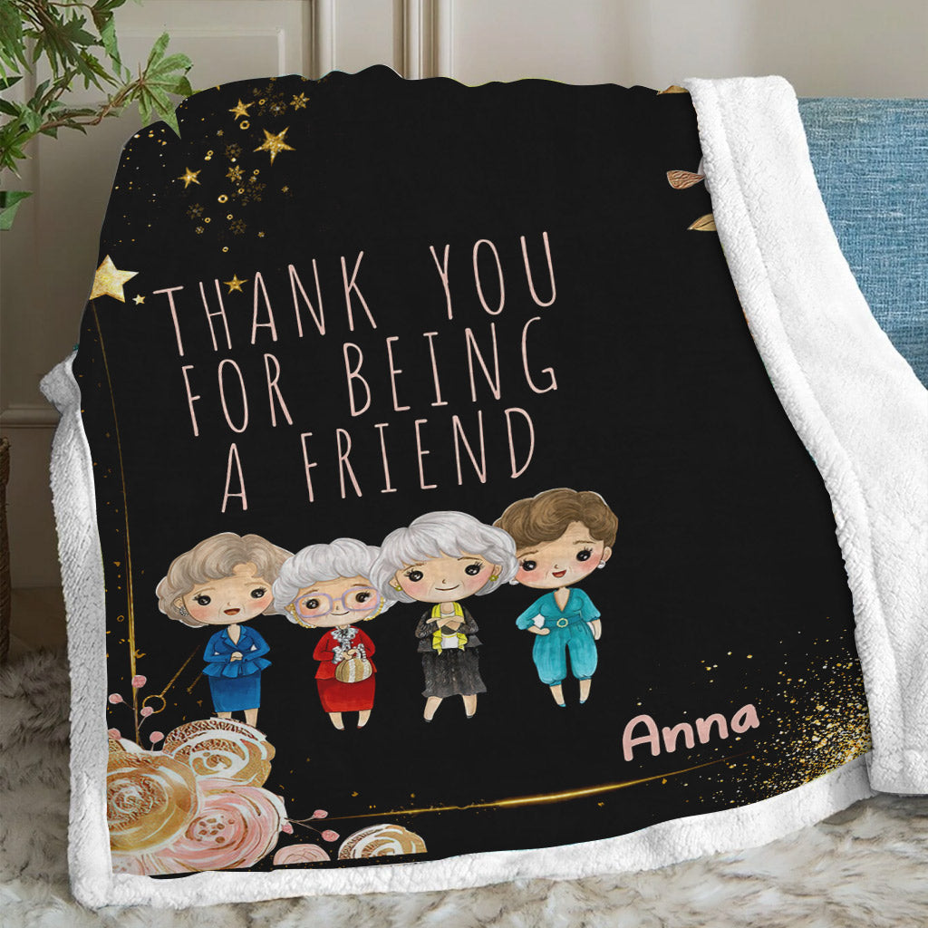 Personalized Thank You For Being A Friend Blanket with Name Blanket GradoCreations