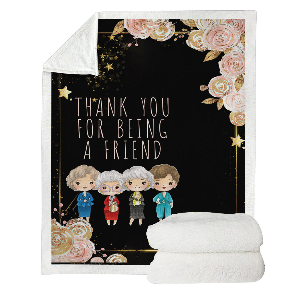 Personalized Thank You For Being A Friend Blanket with Name Blanket GradoCreations