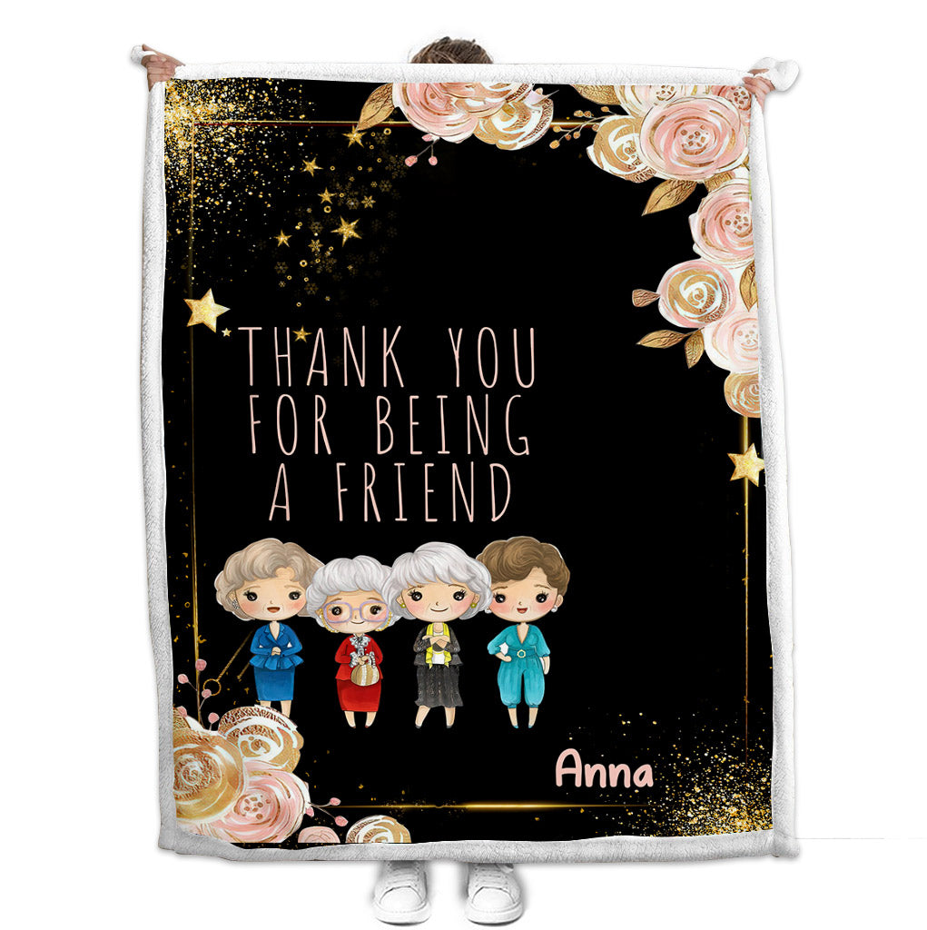Personalized Thank You For Being A Friend Blanket with Name Blanket GradoCreations
