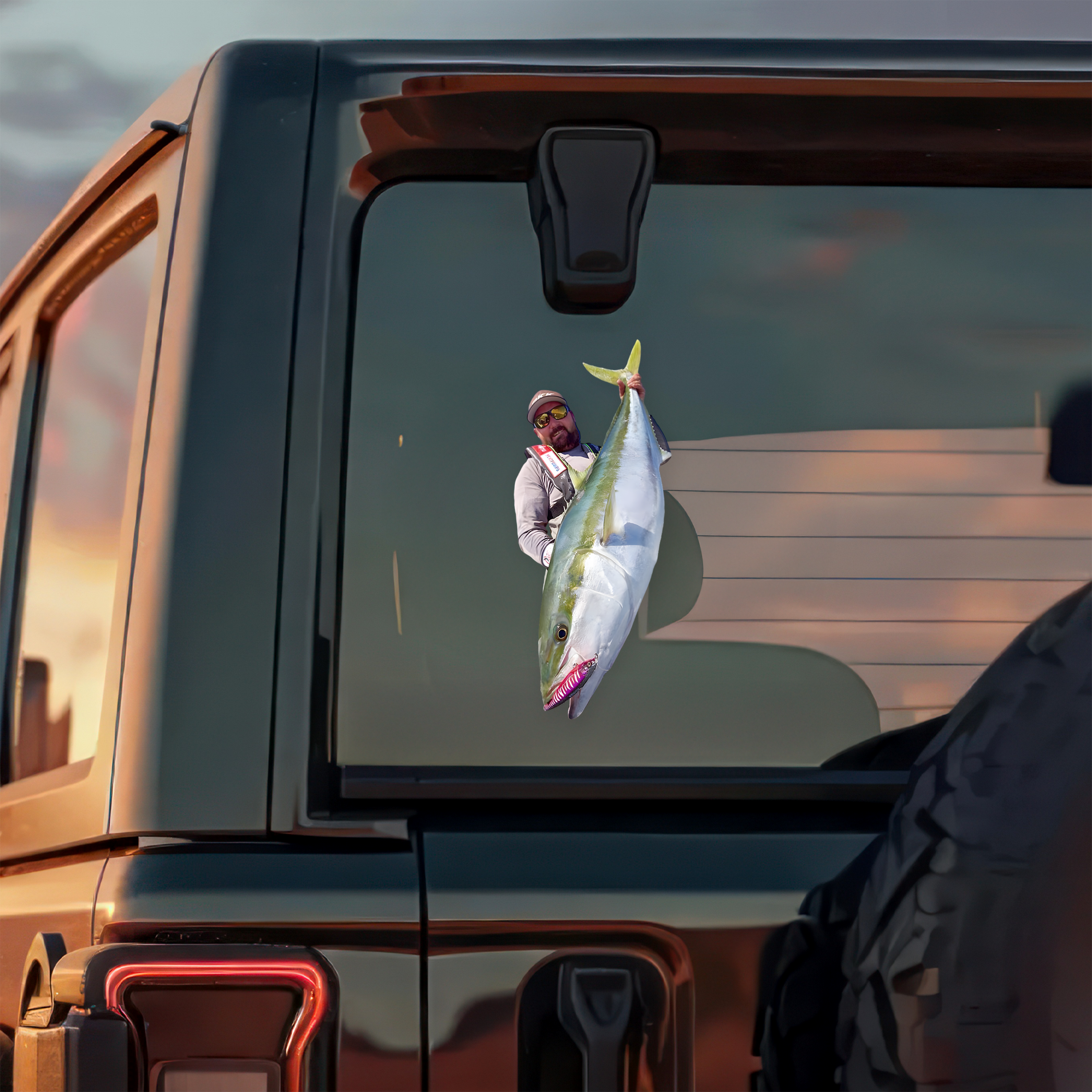 Personalized Fishing Lover Car Sticker Custom Photo Gift for Dad Decal Sticker GradoCreations