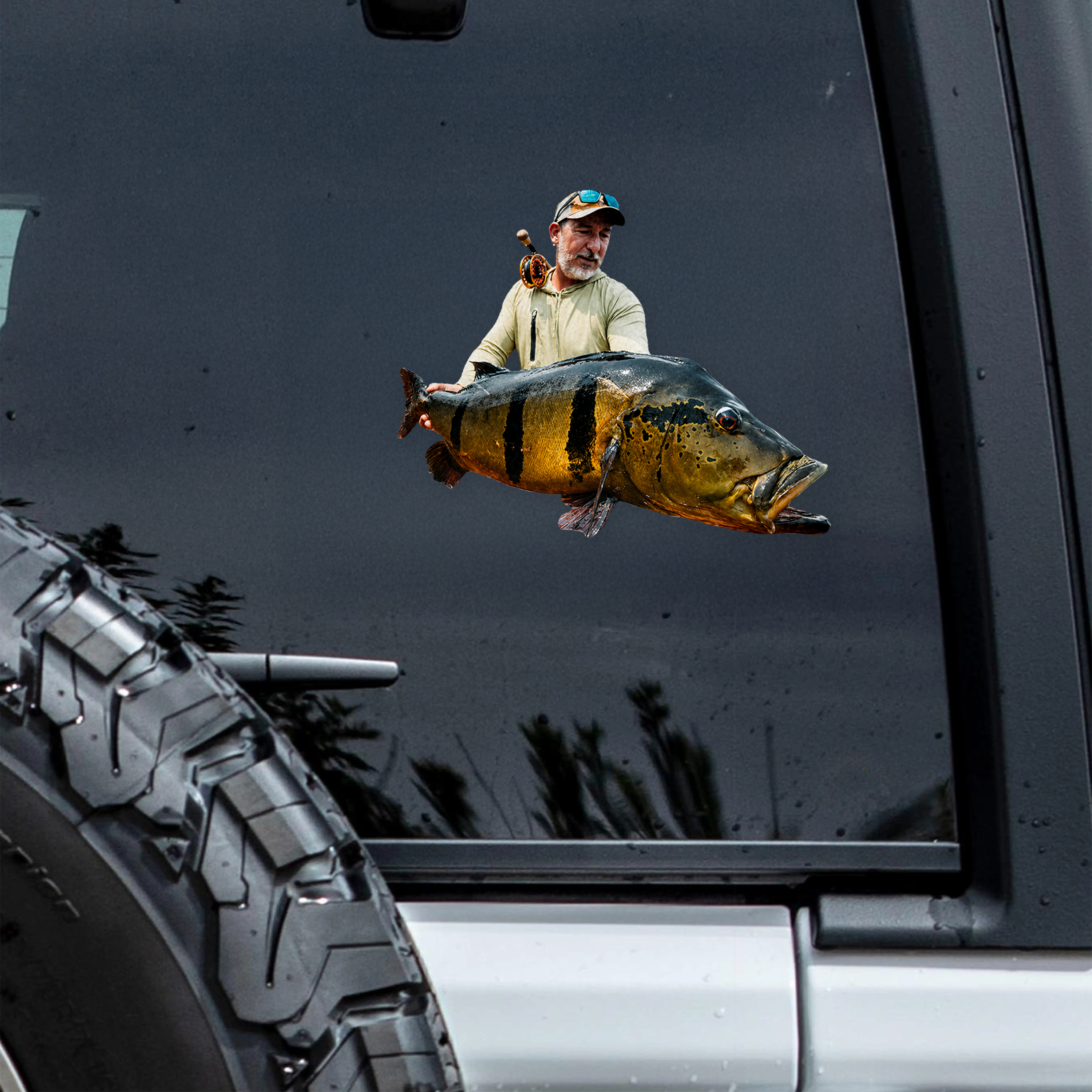 Personalized Fishing Lover Car Sticker Custom Photo Gift for Dad Decal Sticker GradoCreations