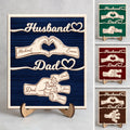 Personalized Wooden Plaque Gift for Dad Husband Custom Name HN590 - 2-Layered Wooden Plaque With Stand GradoCreations