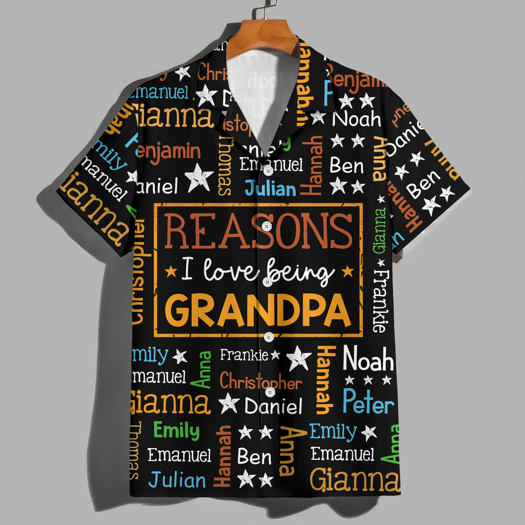 Personalized Hawaiian Shirt for Grandpa with Kids Names Gift HN590 - AOP Hawai Shirt GradoCreations