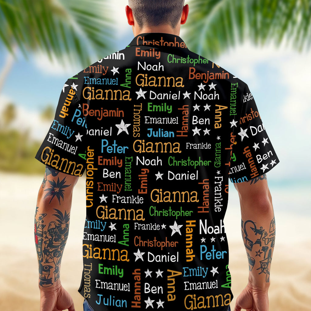 Personalized Hawaiian Shirt for Grandpa with Kids Names Gift HN590 - AOP Hawai Shirt GradoCreations