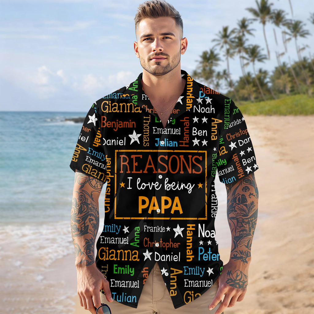 Personalized Hawaiian Shirt for Grandpa with Kids Names Gift HN590 - AOP Hawai Shirt GradoCreations