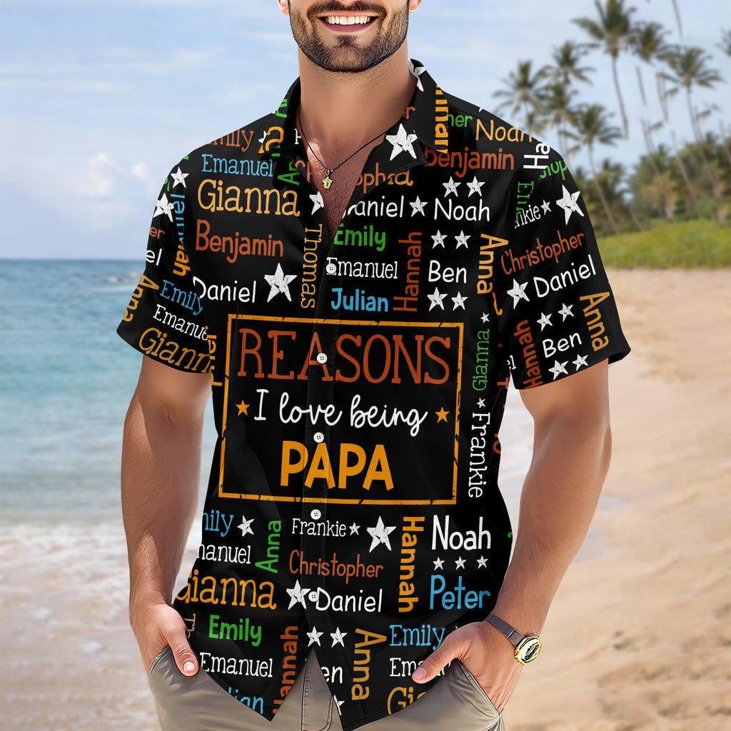 Personalized Hawaiian Shirt for Grandpa with Kids Names Gift HN590 - AOP Hawai Shirt GradoCreations