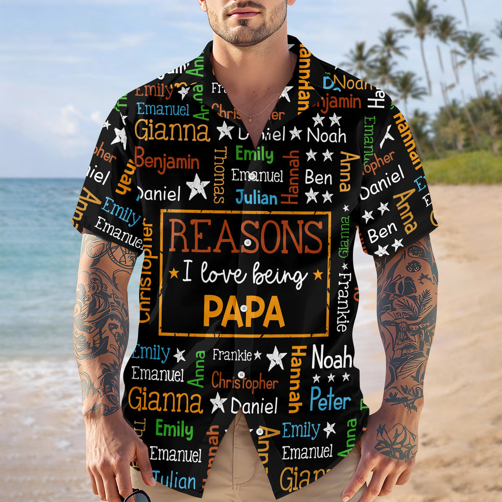 Personalized Hawaiian Shirt for Grandpa with Kids Names Gift HN590 - AOP Hawai Shirt GradoCreations