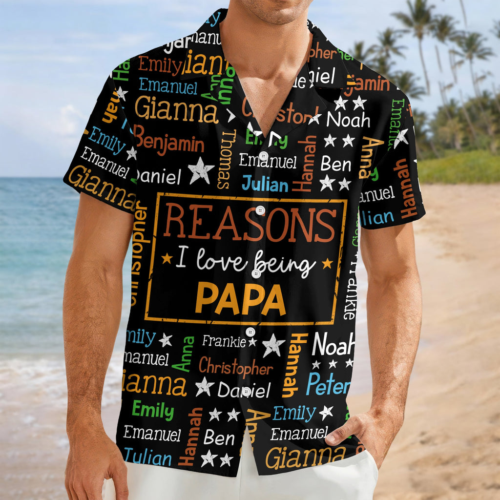 Personalized Hawaiian Shirt for Grandpa with Kids Names Gift HN590 - AOP Hawai Shirt GradoCreations