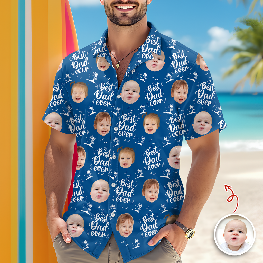 Personalized Hawaii Shirt Custom Photo Gift for Dad HN590 - AOP Hawai Shirt GradoCreations