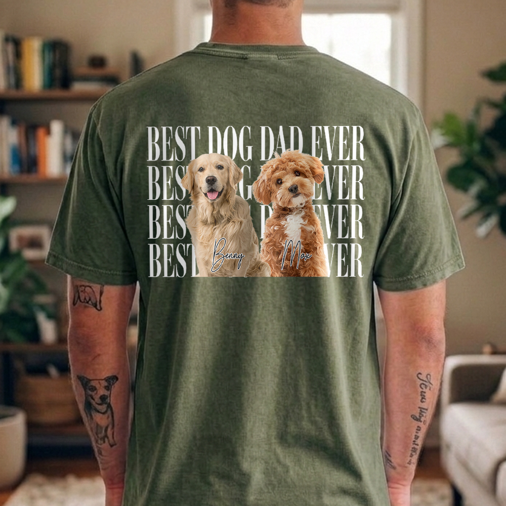 Personalized Photo Comfort Shirt Best Dog/Cat Dad Gift Comfort Shirt Back GradoCreations