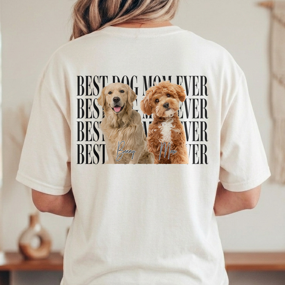 Personalized Photo Comfort Shirt Best Dog/Cat Dad Gift Comfort Shirt Back GradoCreations