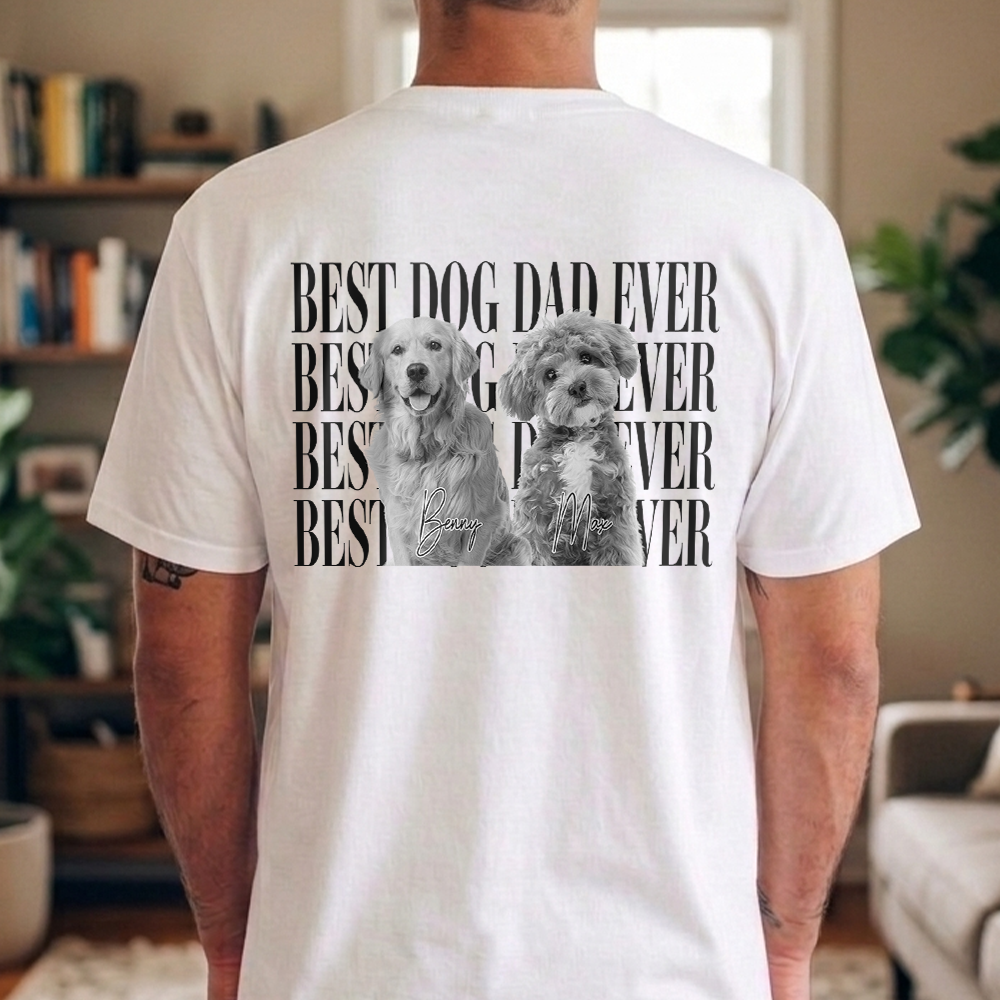 Personalized Photo Comfort Shirt Best Dog/Cat Dad Gift Comfort Shirt Back GradoCreations