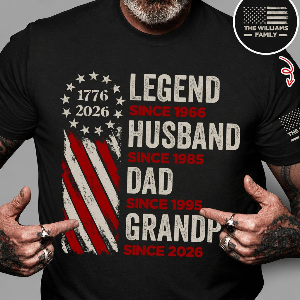 Personalized Dark Shirt for Dad, Grandpa Gift Idea Short Sleeve Print Shirt GradoCreations