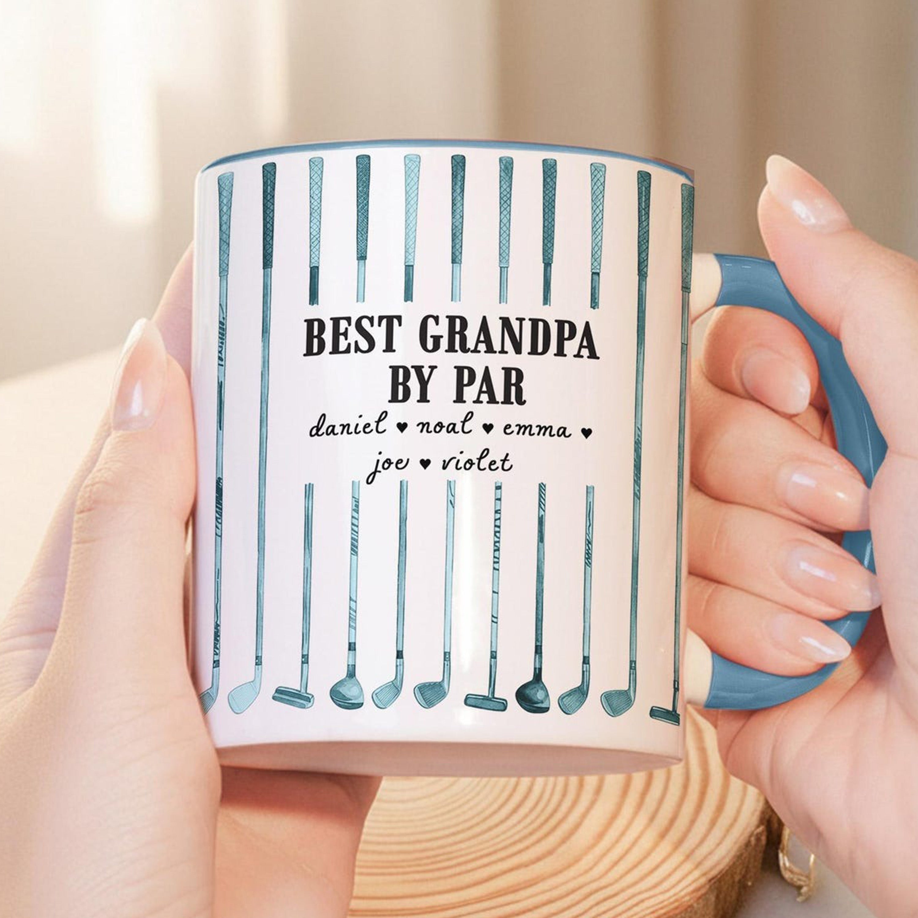 Personalized Golf Mug for Dad Custom Photo Gift Idea HN590 - Accent Mug fix GradoCreations