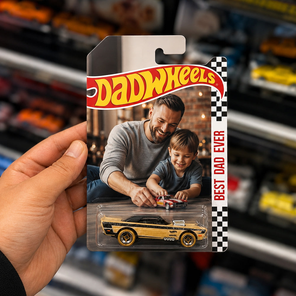 Personalized Hot Wheels Packaging Custom Photo Gift for Dad HN590 - Hot Wheels GradoCreations