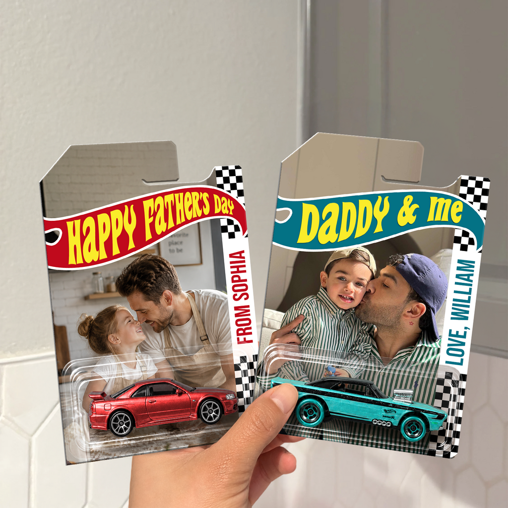 Personalized Hot Wheels Packaging Photo Keepsake Gift for Dad HN590 - Hot Wheels GradoCreations