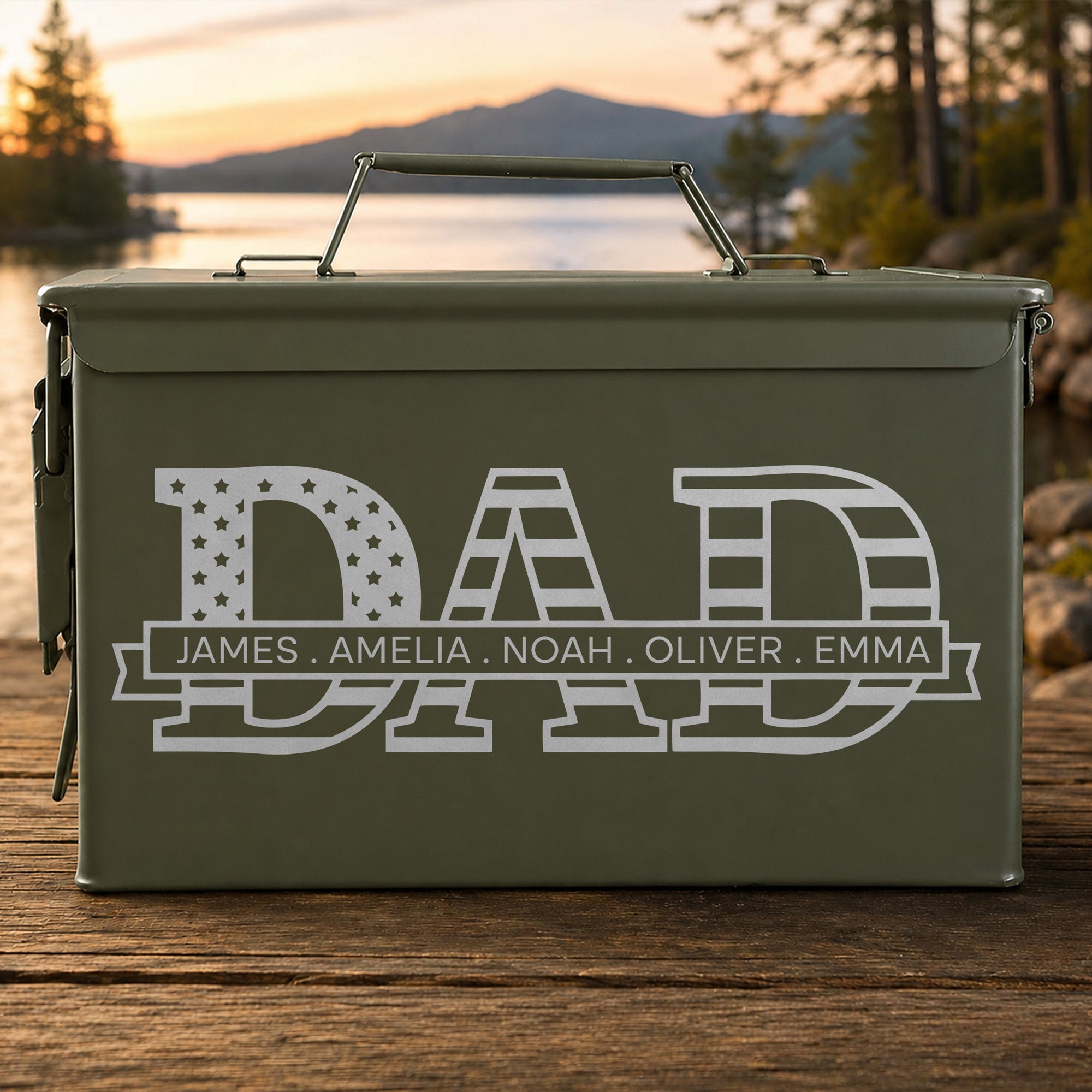 Personalized Dad Ammo Box Custom Name Gift for Father's Day HN590 - Ammo Box BCF fix GradoCreations
