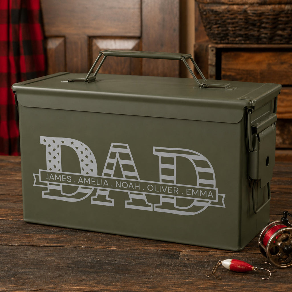 Personalized Dad Ammo Box Custom Name Gift for Father's Day HN590 - Ammo Box BCF fix GradoCreations
