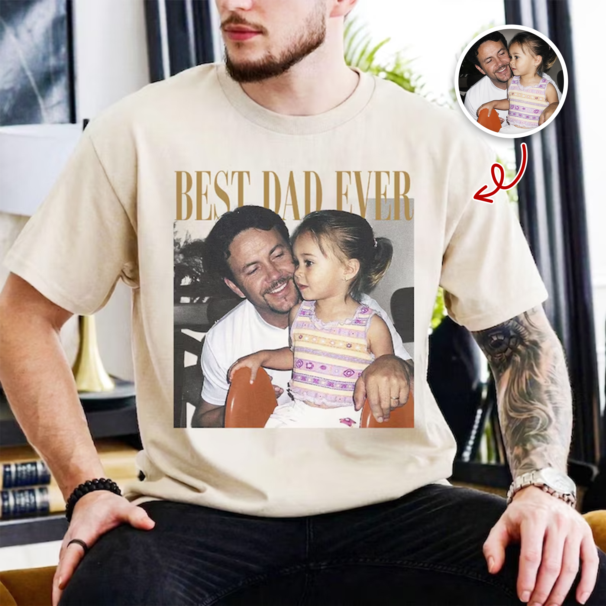 Personalized Photo Comfort Shirt Gift for Dad or Grandpa Comfort Shirt FIX GradoCreations