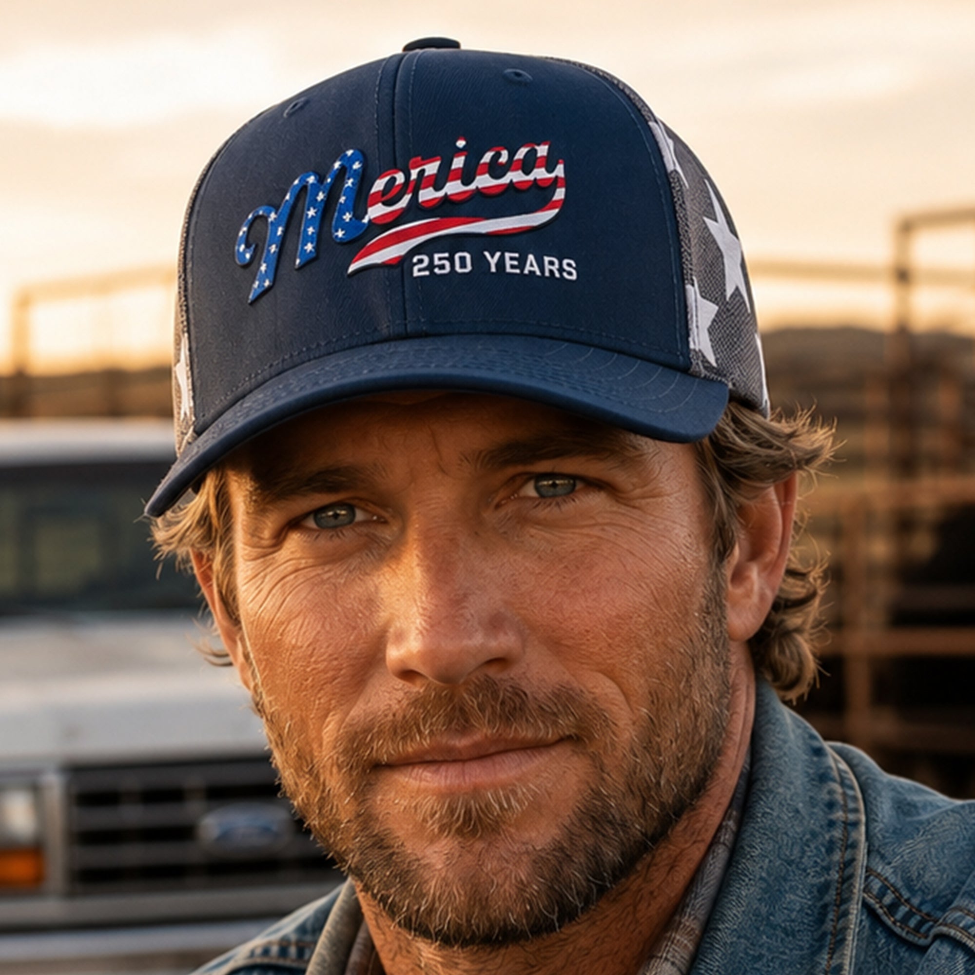Personalized Patriotic Embroidered Trucker Hat USA Gift HN590 - Embroidered Trucker Hat GradoCreations