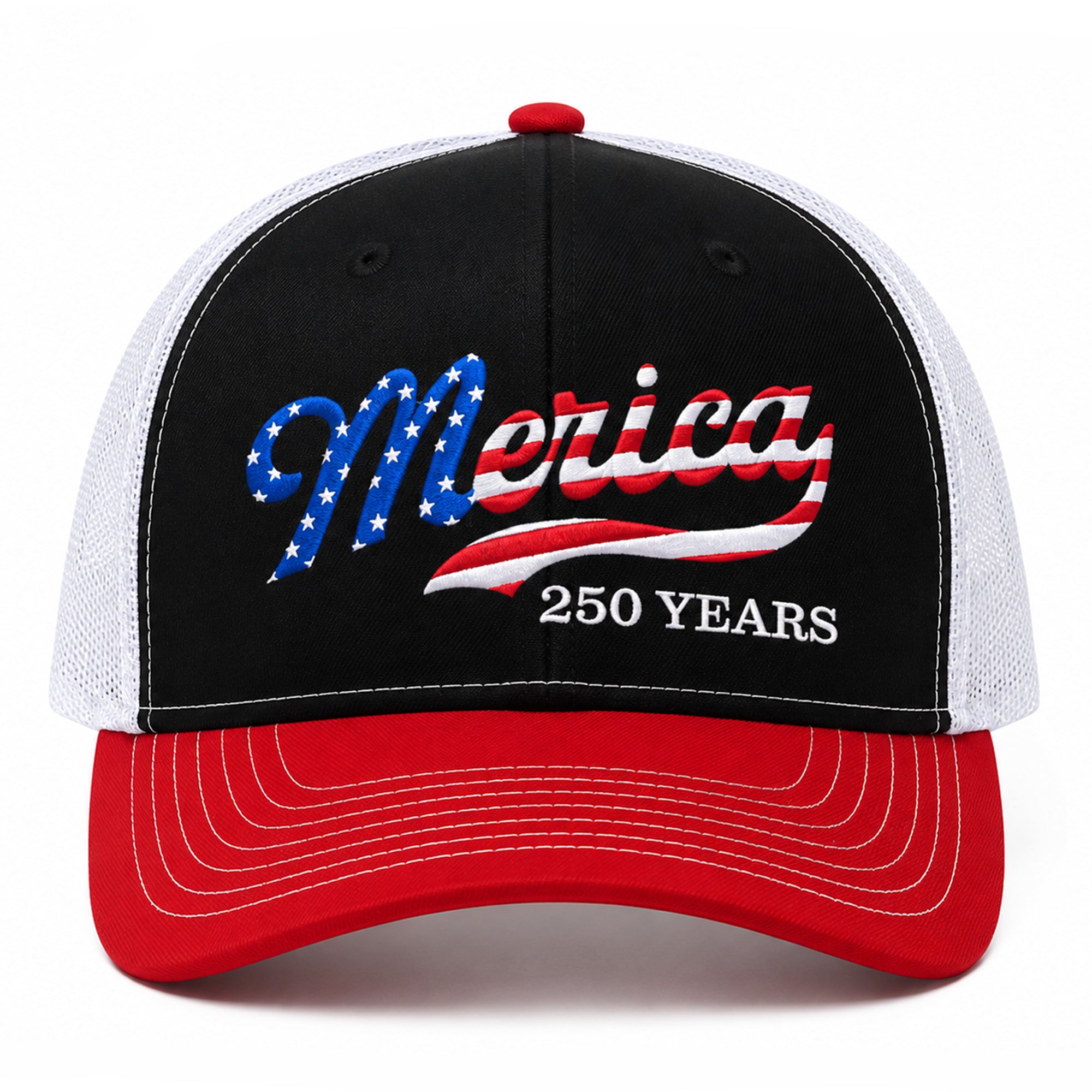 Personalized Embroidered Trucker Hat USA Patriotic Gift HN590 - Embroidered Trucker Hat GradoCreations