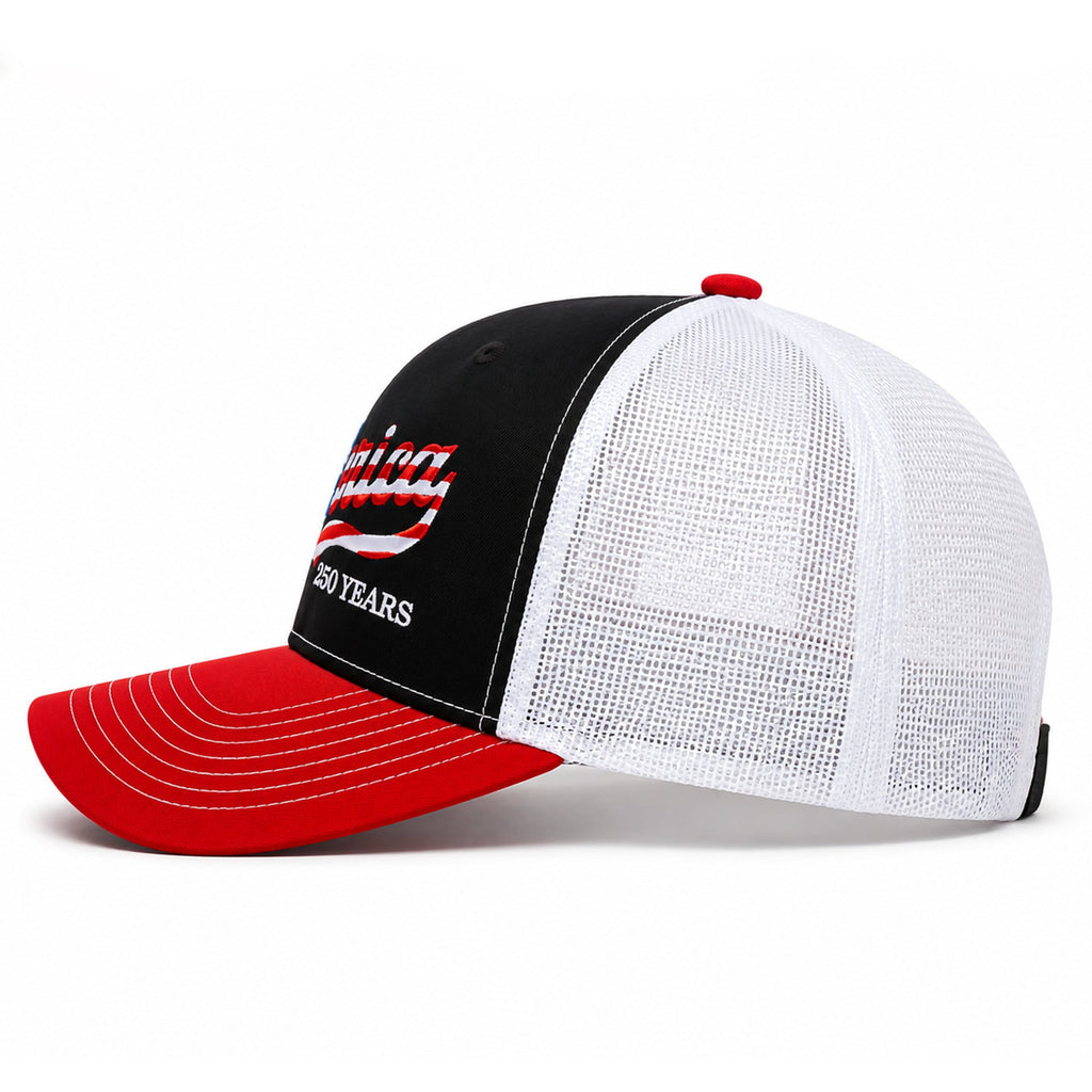 Personalized Embroidered Trucker Hat USA Patriotic Gift HN590 - Embroidered Trucker Hat GradoCreations