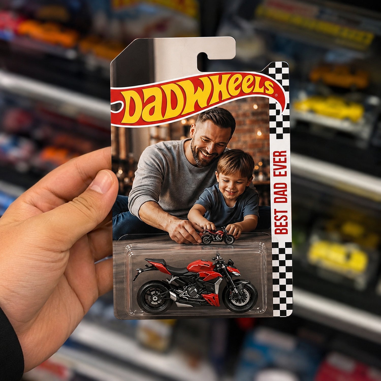 Personalized Hot Wheels Packaging Gift for Dad with Photo HN590 - Hot Wheels GradoCreations