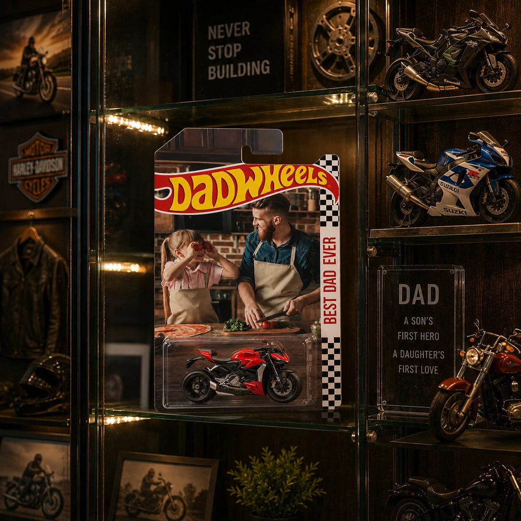Personalized Hot Wheels Packaging Gift for Dad with Photo HN590 - Hot Wheels GradoCreations