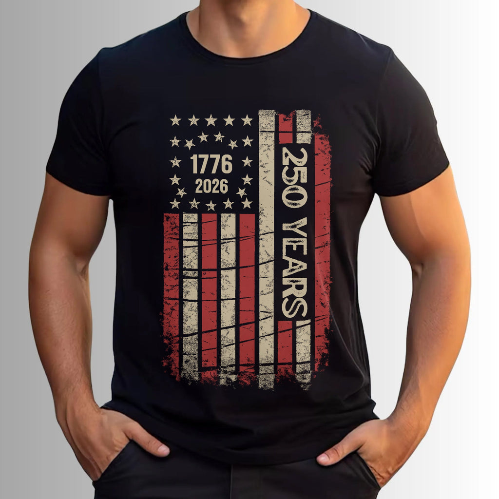 Personalized Vintage USA Flag T-Shirt Custom Text Gift HN590 - Tshirt GradoCreations