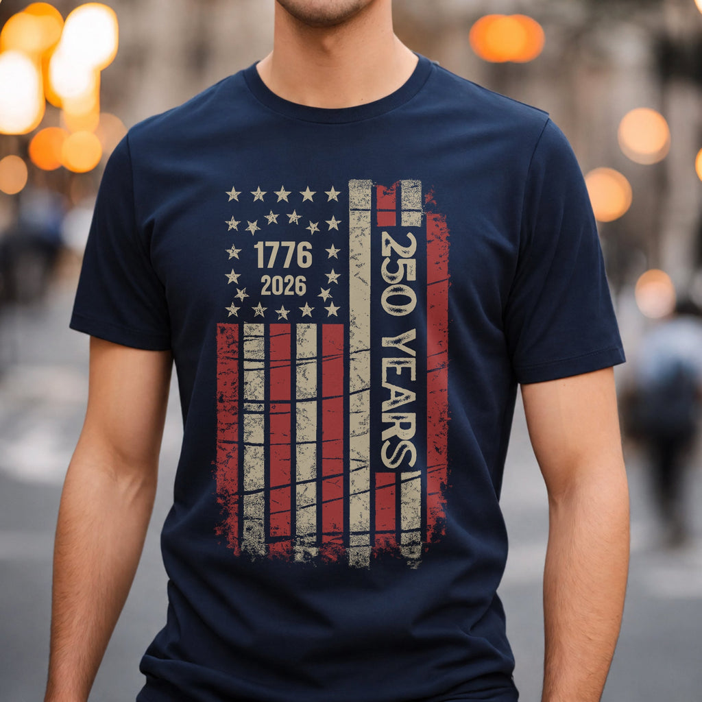 Personalized Vintage USA Flag T-Shirt Custom Text Gift HN590 - Tshirt GradoCreations
