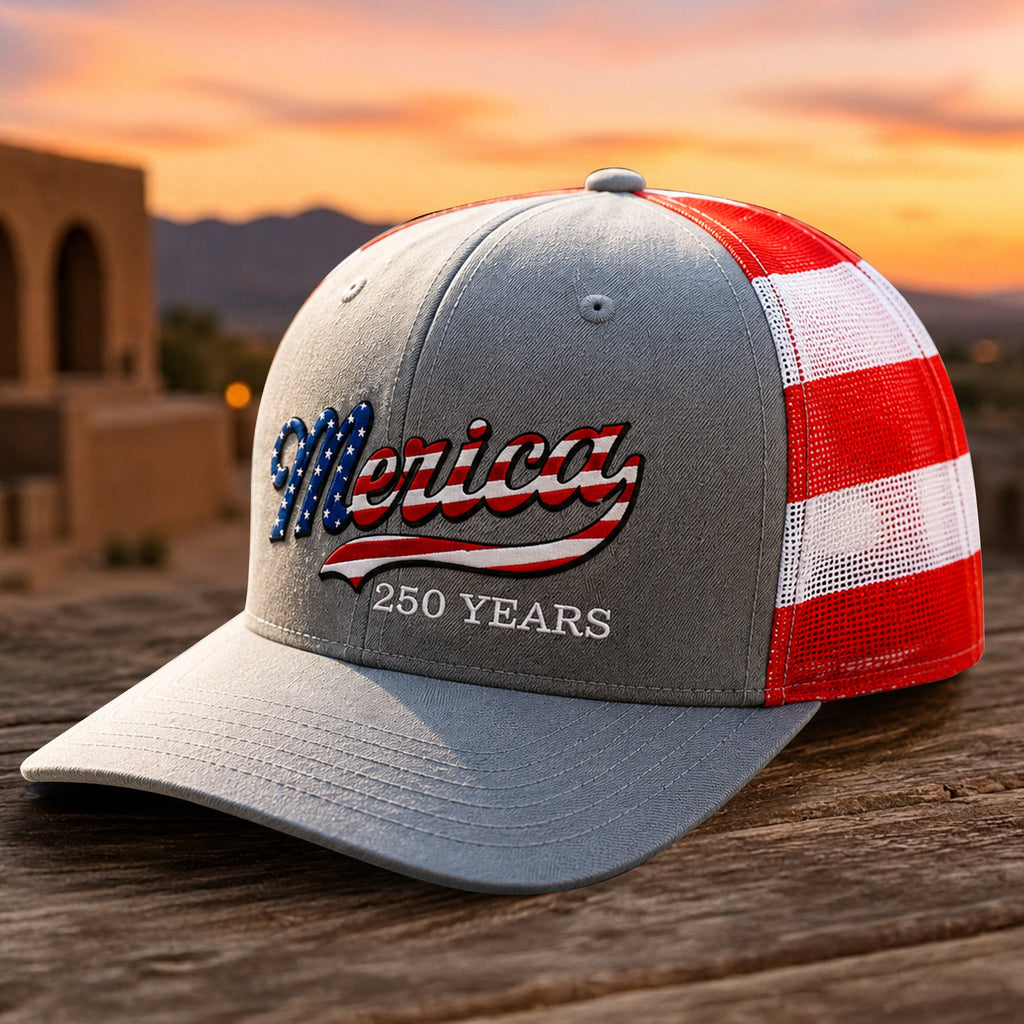 Personalized Patriotic Embroidered Trucker Hat USA Gift HN590 - Embroidered Trucker Hat GradoCreations