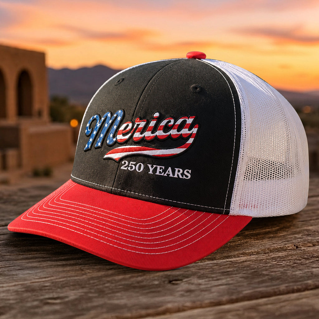 Personalized Patriotic Embroidered Trucker Hat USA Gift HN590 - Embroidered Trucker Hat GradoCreations