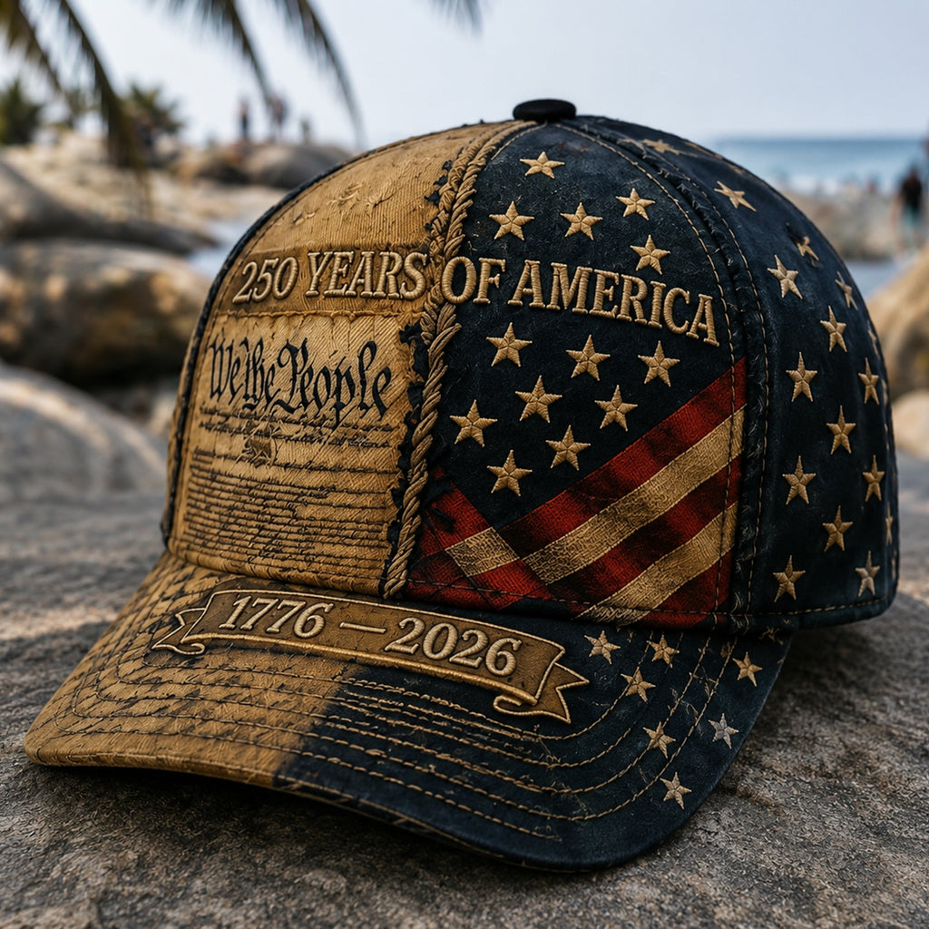 Personalized 250th Anniversary Eagle Cap Custom Name Gift for Dad HN590 - AOP Cap fix GradoCreations