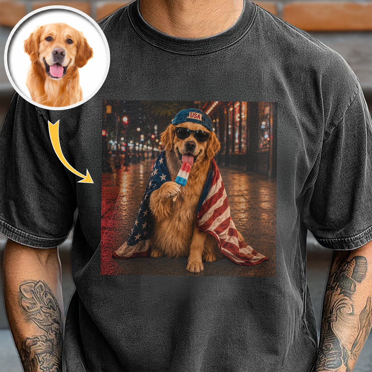 Personalized Dog Photo Comfort Shirt for Dog Lovers 4th of July Gift Comfort Shirt AI Fix GradoCreations