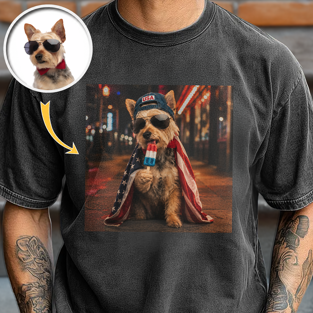 Personalized Dog Photo Comfort Shirt for Dog Lovers 4th of July Gift Comfort Shirt AI Fix GradoCreations