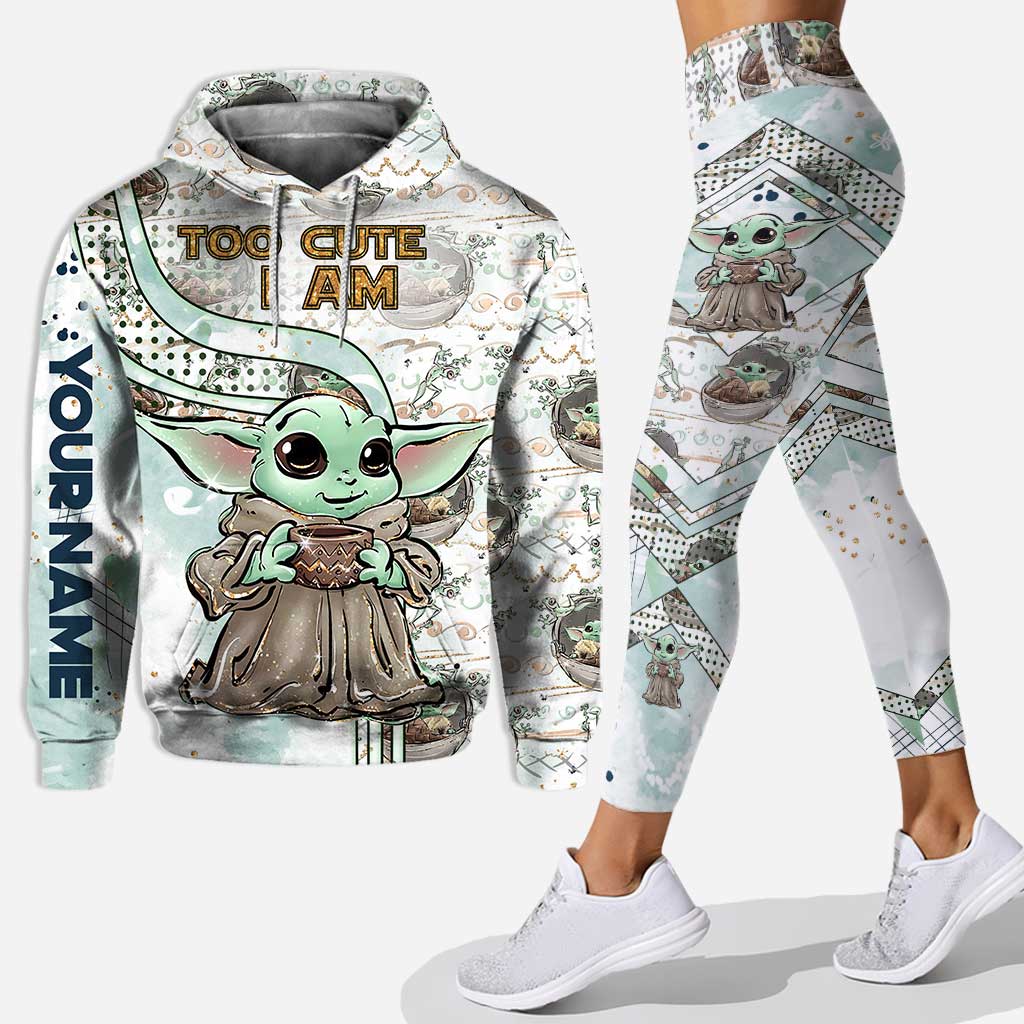 Personalized Too Cute I Am Hoodie and Leggings Set for Kids Hoodie & Leggings GradoCreations