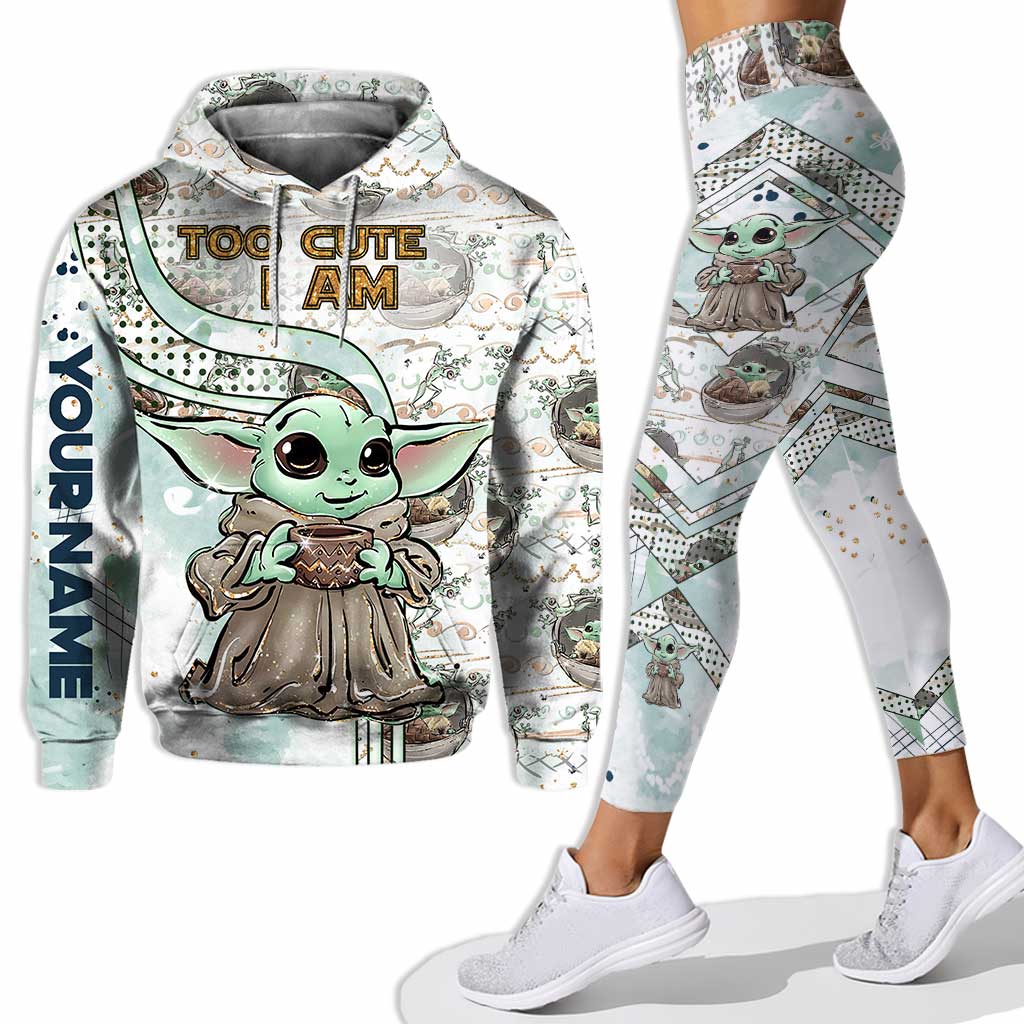 Personalized Too Cute I Am Hoodie and Leggings Set for Kids Hoodie & Leggings GradoCreations