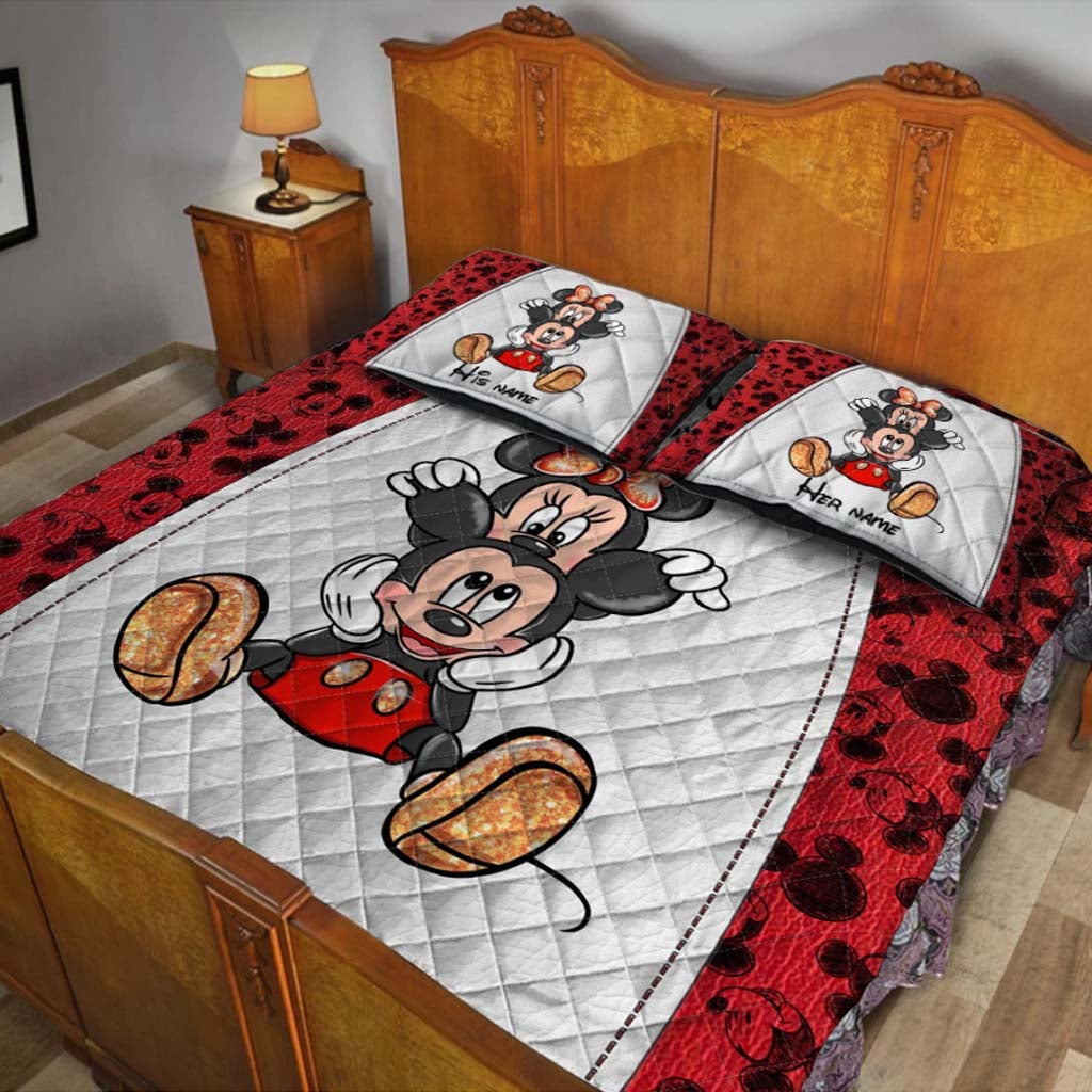 Personalized Mickey & Minnie Mouse Quilt Set Custom Couples Gift Quilt Set GradoCreations