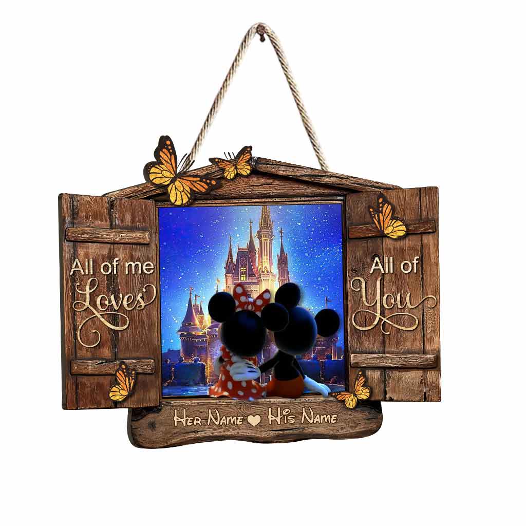Personalized All Of Me Loves All Of You Wood Sign Gift for Couple Wood Sign GradoCreations