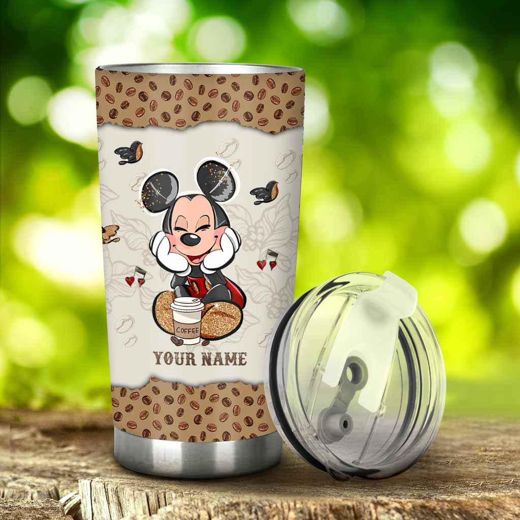 Personalized Caffeine Mouse Ears Tumbler Custom Name Gift Tumbler GradoCreations