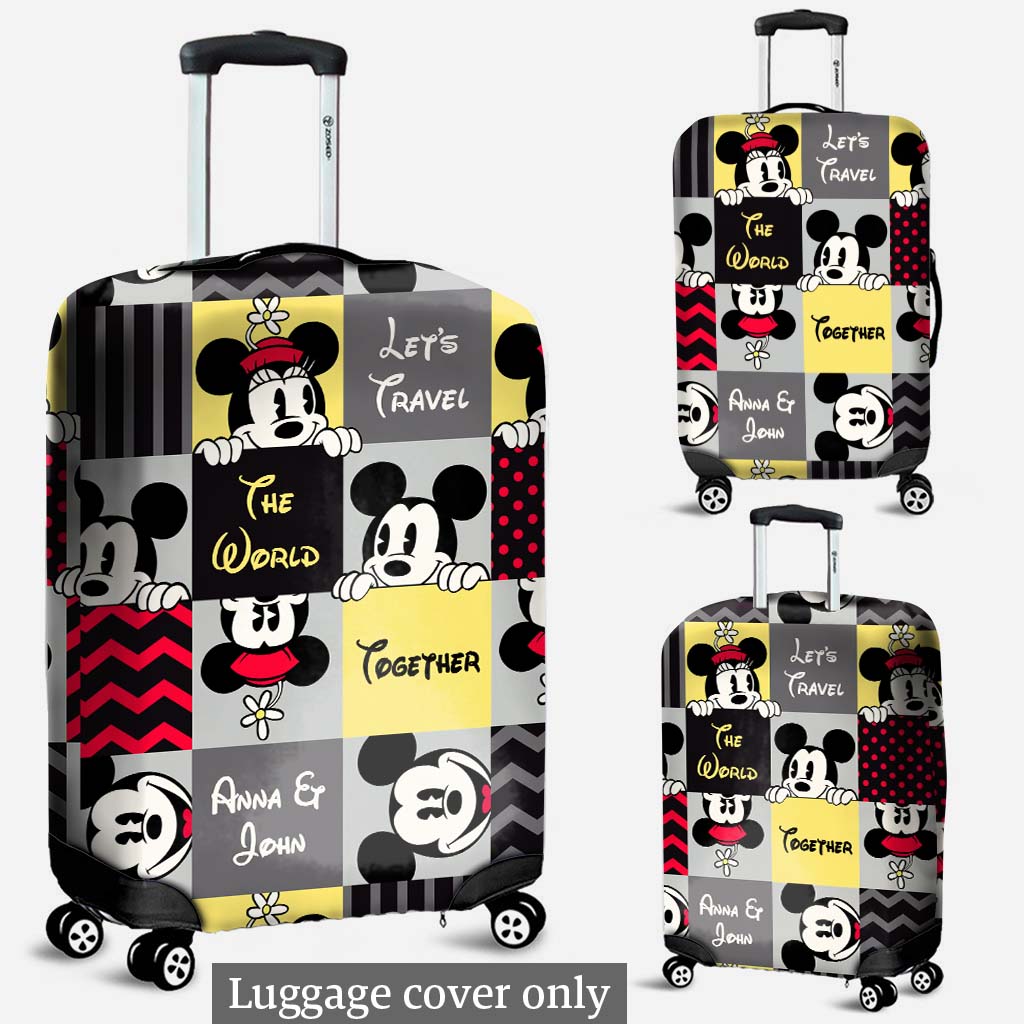 Personalized Mickey Mouse Luggage Cover with Custom Names for Travel Lovers Luggage Cover GradoCreations