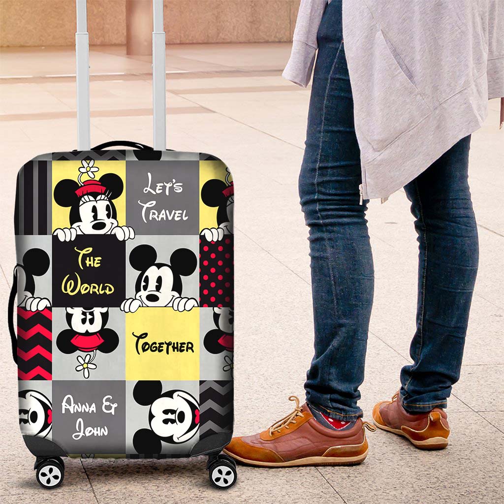 Personalized Mickey Mouse Luggage Cover with Custom Names for Travel Lovers Luggage Cover GradoCreations