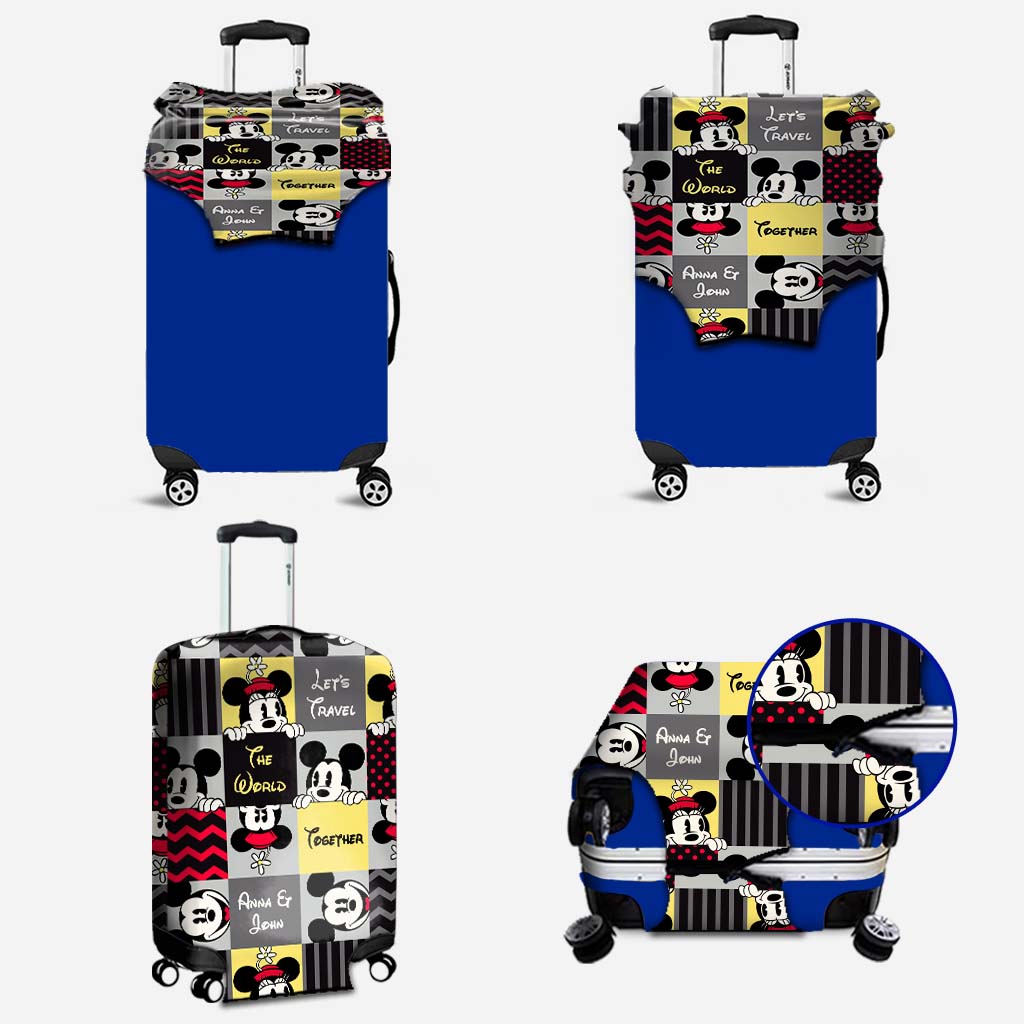 Personalized Mickey Mouse Luggage Cover with Custom Names for Travel Lovers Luggage Cover GradoCreations