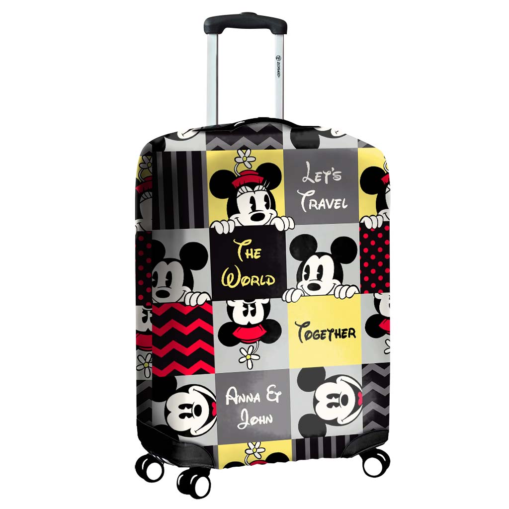 Personalized Mickey Mouse Luggage Cover with Custom Names for Travel Lovers Luggage Cover GradoCreations